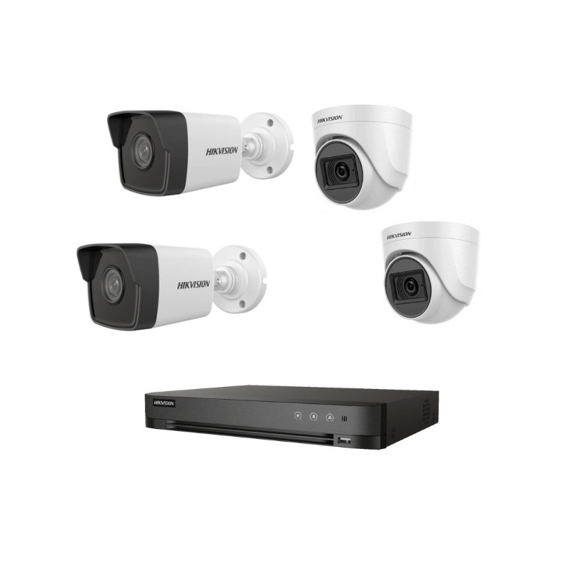 KIT HIKVISION 4 CAMÉRAS 2 MP