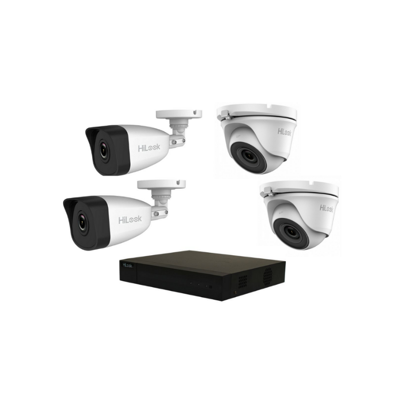 KIT HILOOK 4 CAMÉRAS 2 MP FULL HD IR 20 ET DVR 4 CHAINES 2 MP